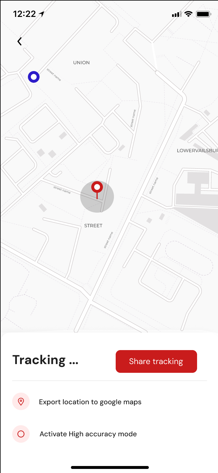 Map view showing your bike's location